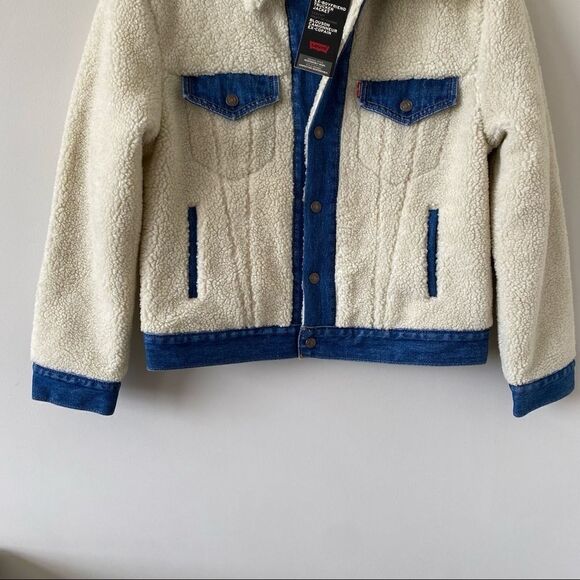 Nwt-Levi’s Ex Boyfriend Sherpa Trucker Jacket - Picture 7 of 14